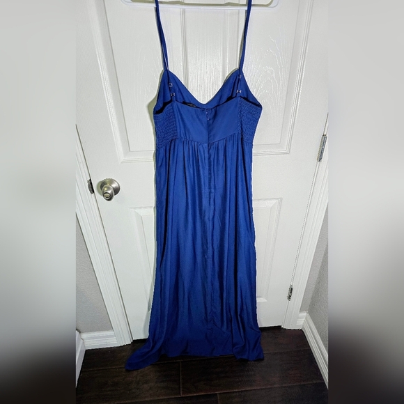 Felicity & Coco Blue Maxi Spaghetti Strap Long Dress Large - Picture 2 of 10